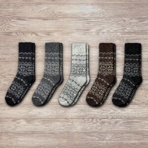 NORDIC SOCKS BERGEN MERINO WOOL SET OF 5 PAIRS XL MEN’S WOMEN’S